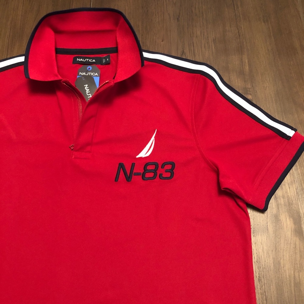Nautica Polo Fresh Embroidered & Zip Collar🔥Size S🔥90s Vibe